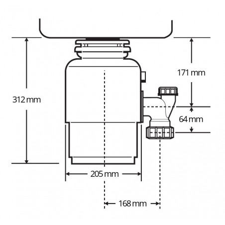 Drtič odpadu Blanco M100 evolution - ISE, s pneuspínačem Drtič odpadu Blanco M100 evolution - ISE, s pneuspínačem