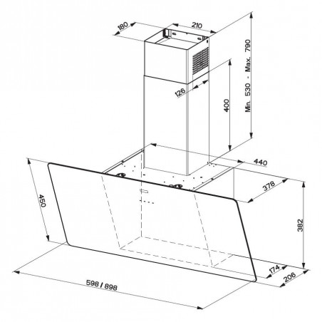 Odsavač par Franke Vertical Evo FPJ 615 V BK A Černá