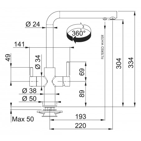 Kuchyňská baterie Franke FN 0689.031 Chrom, napojení na filtrovanou vodu