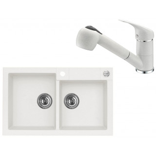 Set Alveus (dřez Rock 90 White 11 + baterie AM 20 White 11)