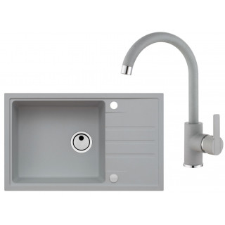 Set Alveus (dřez Intermezzo 130 Beton 81 + baterie Tonia Beton 81)