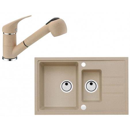 Set Alveus (dřez Intermezzo 70 Beige 55 + baterie AM 20 Beige 55 + dárek) Set Alveus (dřez Intermezzo 70 Beige 55 + baterie AM 20 Beige 55 + dárek)