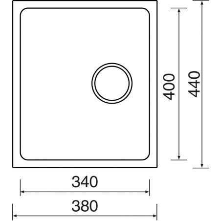 Kuchyňský dřez Sinks Block 380 V 1,0 mm, kartáčovaný, trojmontáž