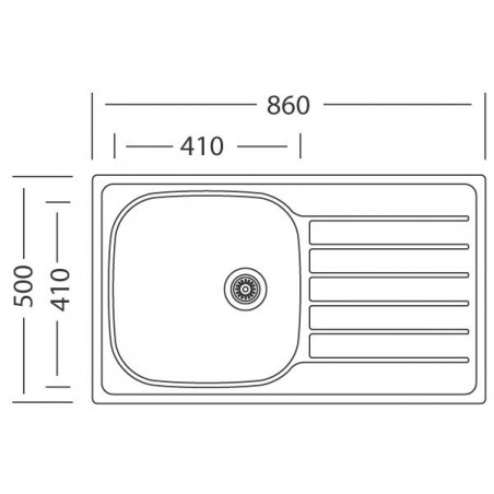 Kuchyňský dřez Sinks Hypnos 860 V 0,8 mm, leštěný