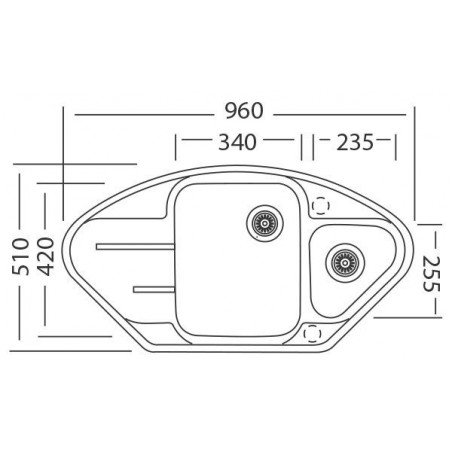 Kuchyňský dřez Sinks Lotus 960.1 Metalblack 74 Kuchyňský dřez Sinks Lotus 960.1 Metalblack 74