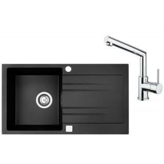 Set Sinks (dřez Rapid 780 XC Granblack 30 + baterie Mix 350 P Chrom - lesklý)
