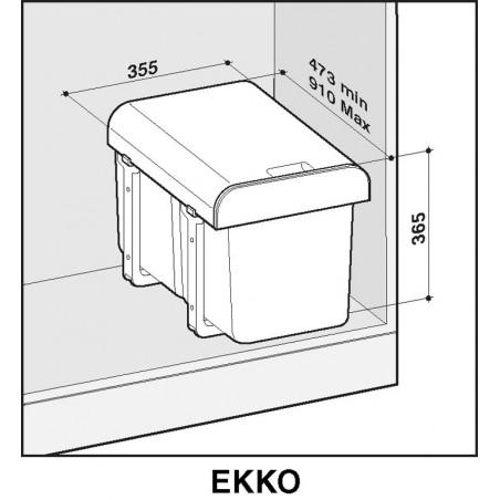 Odpadkový koš Sinks Ekko 40 EK9004, 2x 16 l
