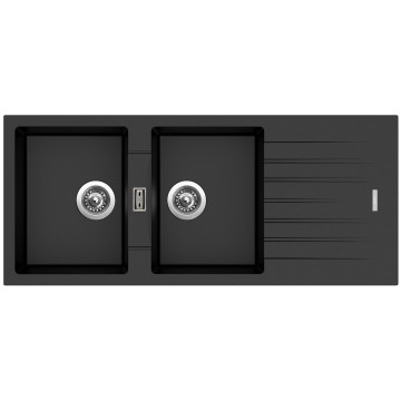 Kuchyňský dřez Sinks Perfecto 1160 DUO Metalblack 74