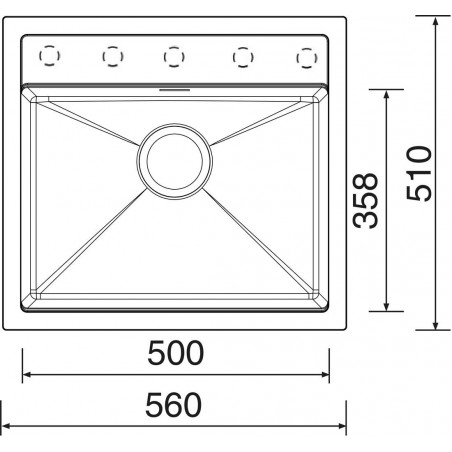Kuchyňský dřez Sinks Solo 560 Metalblack 74