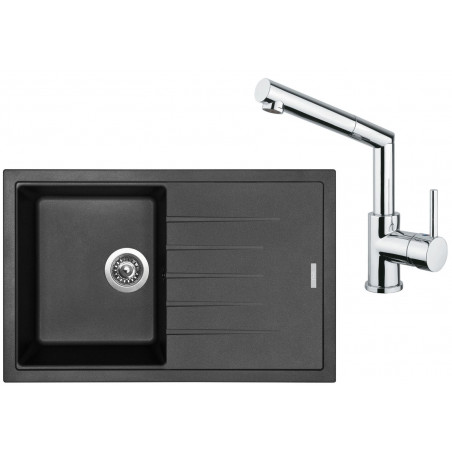 Set Sinks (dřez Best 780 Metalblack 74 + baterie Mix 350 P Chrom)